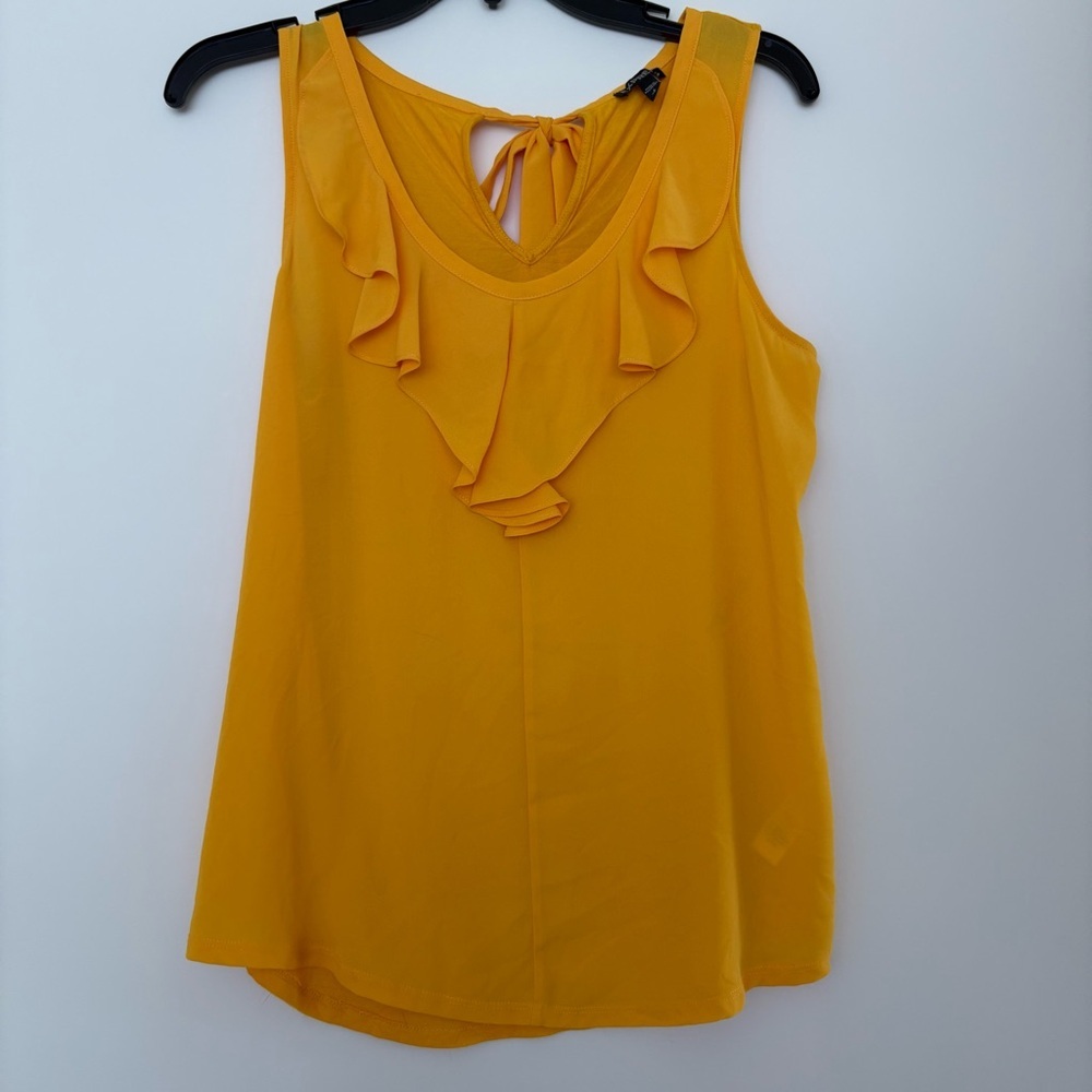 Express Yellow Sleeveless Ruffle Top